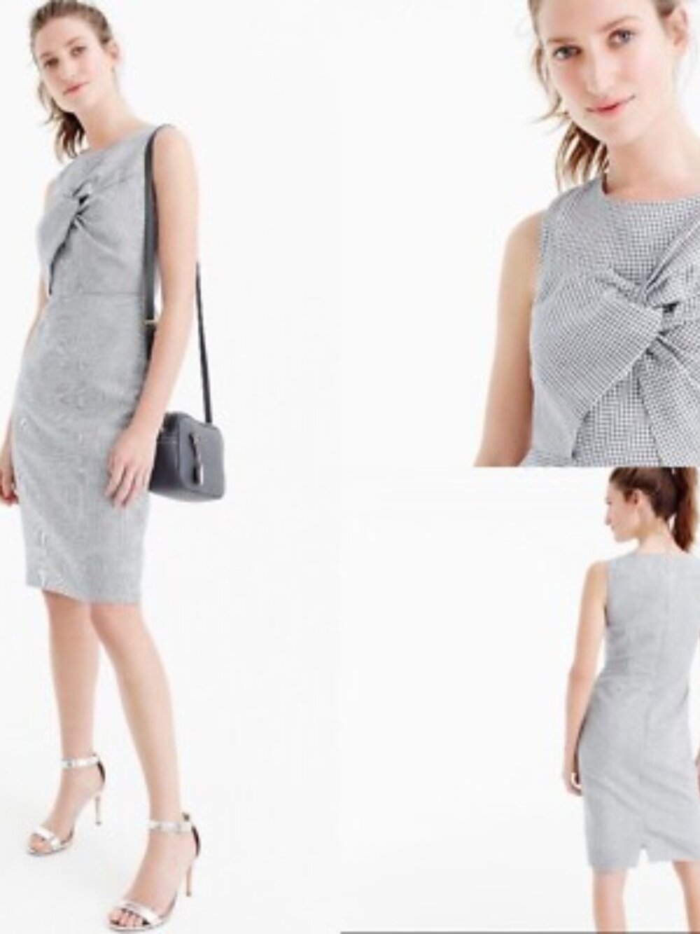 J. Crew Drape Knot Linen Dress